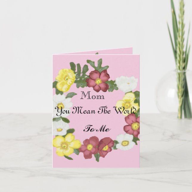 Carte Maman éditable Rose sauvage (Devant)