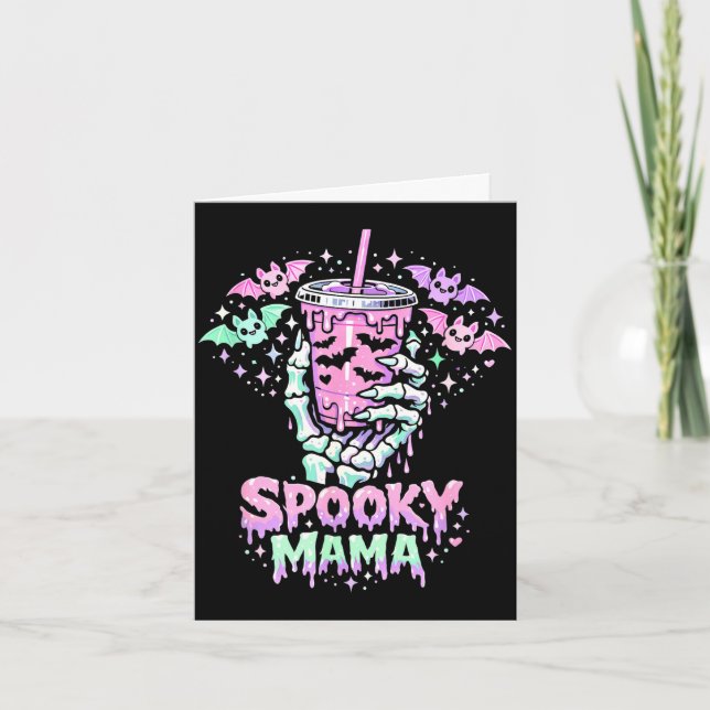 Carte Maman effrayante gothique pastel squelette main ca (Devant)