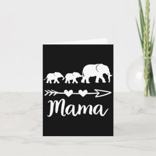 Carte Maman éléphant 2 bébés enfants maman de deux maman