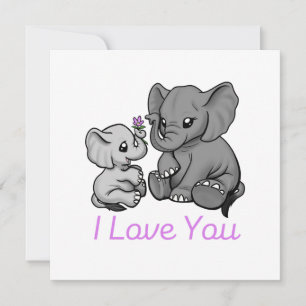 Carte "Maman et bébé éléphant"