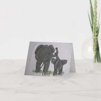Carte Maman et bébé éléphant - Amour le plus pur