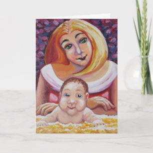 Carte Maman et bébé - Fête des mères