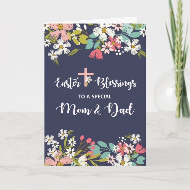 Carte Maman et papa Bénédiction de Pâques du Christ ress (Devant)