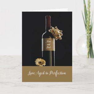 Carte Maman et papa Bonne bouteille de vin pour l'annive