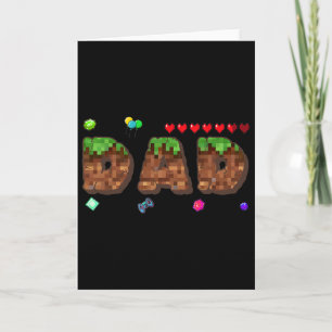 Carte Maman et Papa du garçon d'anniversaire Pixel Game 