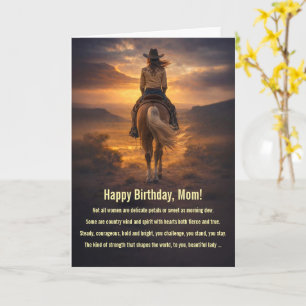 Carte Maman Fête des Mères Anniversaire Esprit de Cowgir