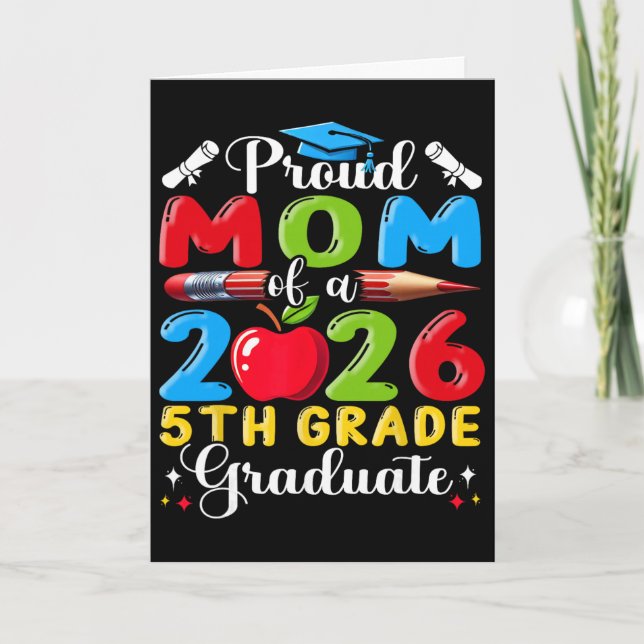 Carte Maman fière de diplômé de 5e année 2026 Fête des m (Devant)
