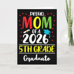 Carte Maman fière drôle d'un Cl de 2026 diplômé de 5e an