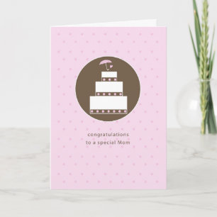 Carte Maman, gâteau de fête de fiançailles Félicitations