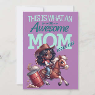 Carte Maman géniale Cowgirl Fête des mères Personnalisé