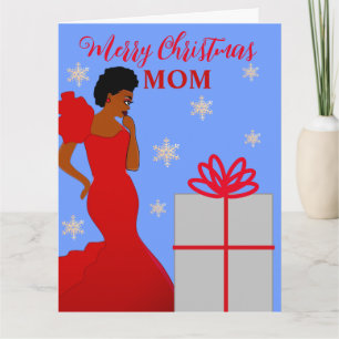 Carte Maman Glam African American Christmas Card