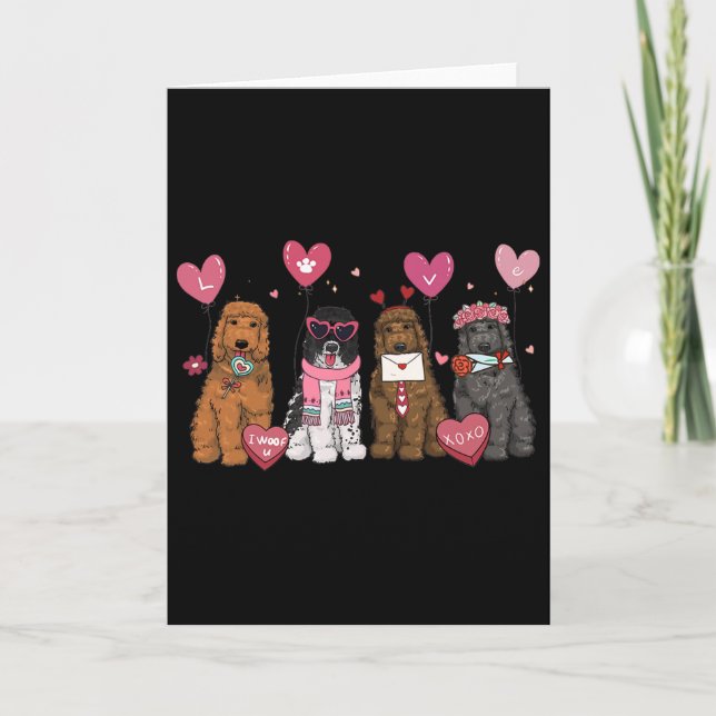 Carte Maman Goldendoodle féminine Saint-Valentin Goldend (Devant)