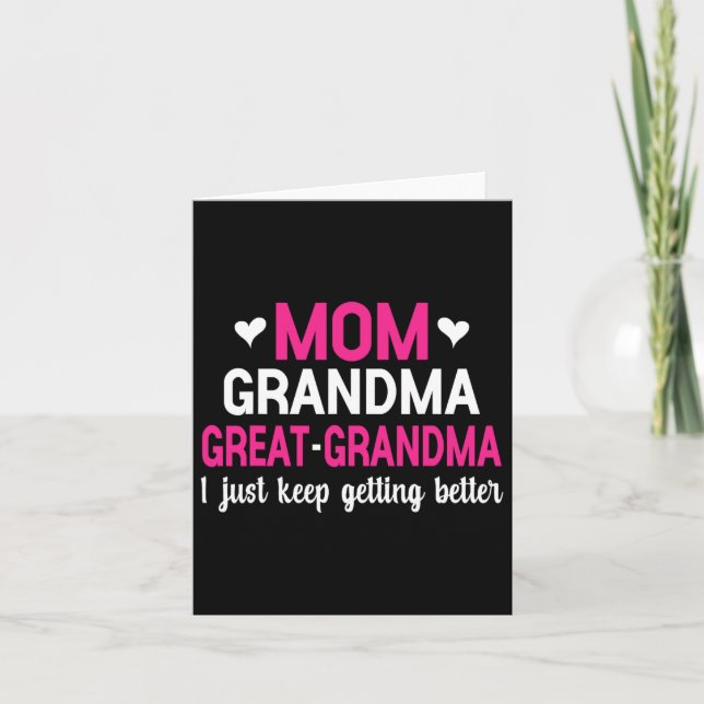 Carte Maman Grand-mère Arrière-grand-mère Je continue de (Devant)