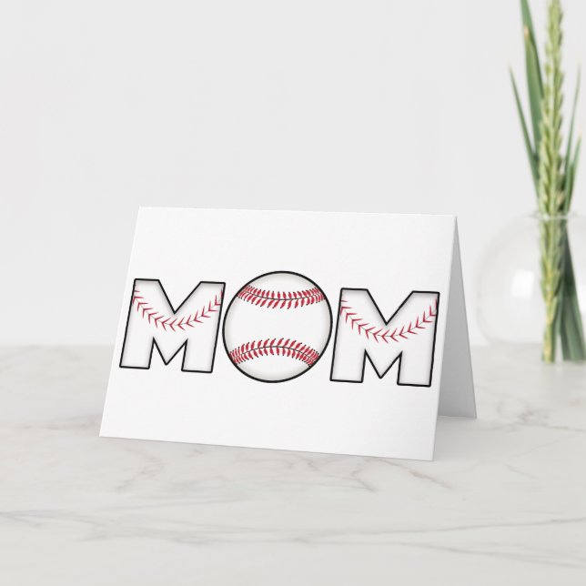 Carte Maman heureuse de base-ball du jour de mère (Devant)
