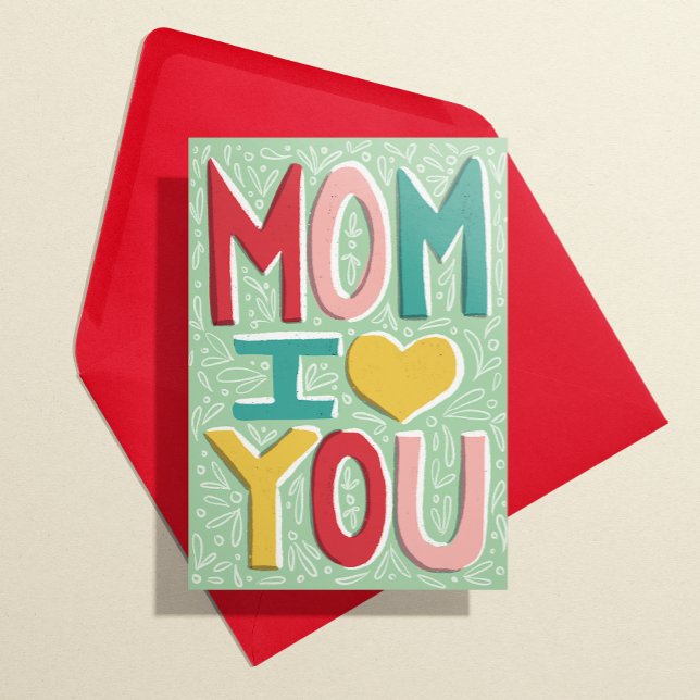 Carte Maman I Love You Mère's Day Greeting Card (Créateur téléchargé)