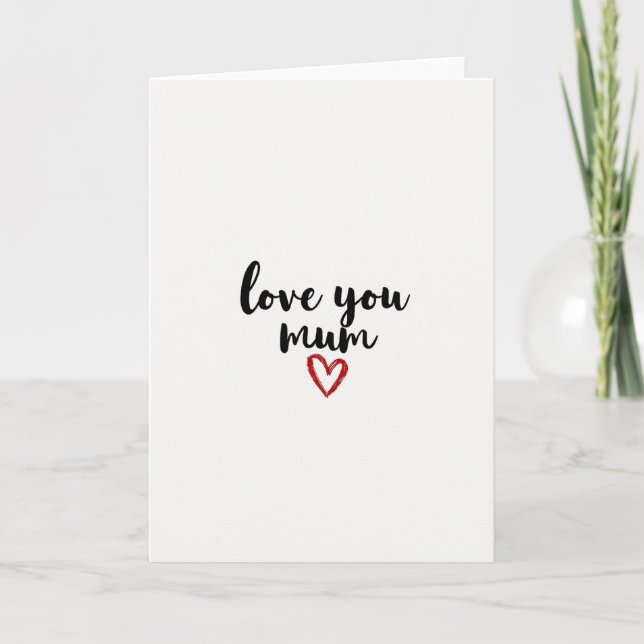 Carte Maman Je T'Aime Rayée (Devant)