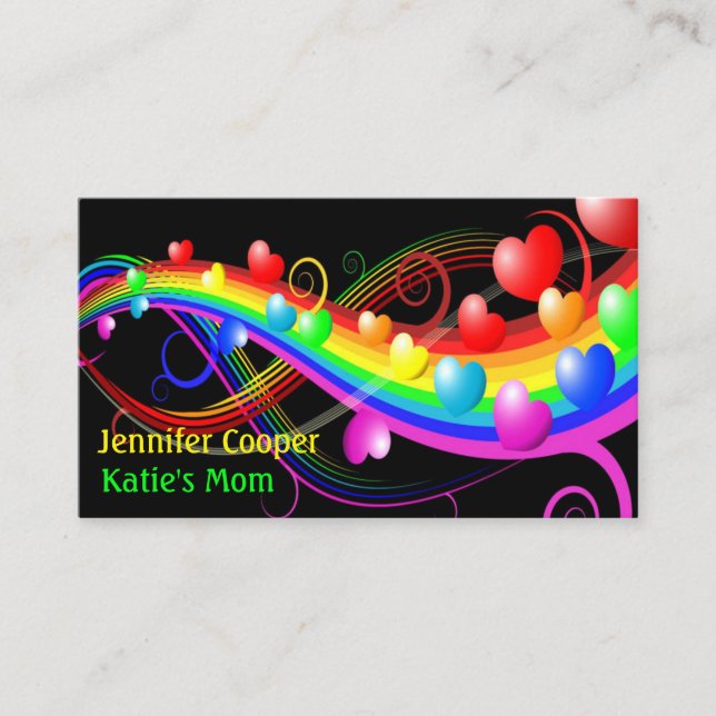 Carte Maman Jouer Date Oeil attraper Coeur Rainbow (Devant)