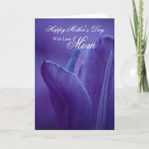 Carte Maman / Joyeuse fête des mères - Tulipe pourpre