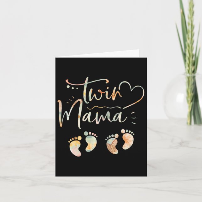 Carte Maman Jumeaux Future Maman Enceinte De Jumeaux (Devant)