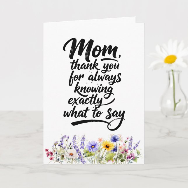Carte Maman Les Mots Justes Aquarelle Fleur Sauvage (Petite plante)