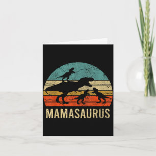 Carte Maman maman mama dinosaure drôle 3 trois enfants