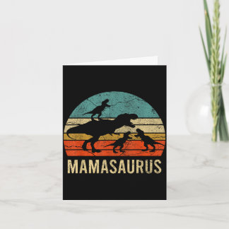 Carte Maman maman mama dinosaure drôle 3 trois enfants