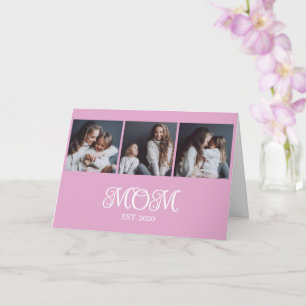 Carte Maman Moderne Établie 3 Photo Fête des Mères 
