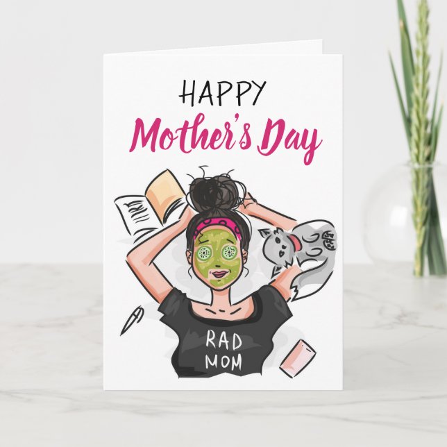 Carte Maman moderne Se détendre le jour de la Mère (Devant)