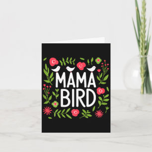 Carte Maman oiseau mignon floral printemps nature amour