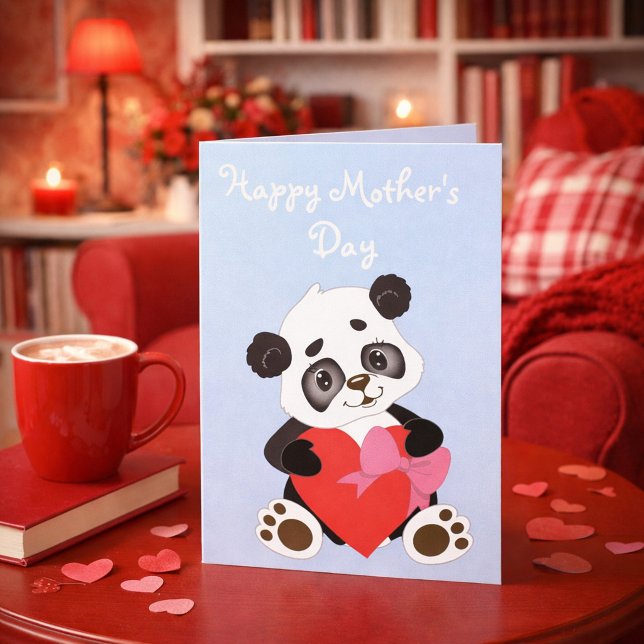 Carte Maman Panda Mignonne Fête des Mères (Créateur téléchargé)