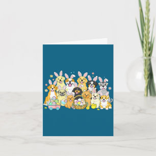Carte Maman papa chien drôle de Pâques heureux oreilles