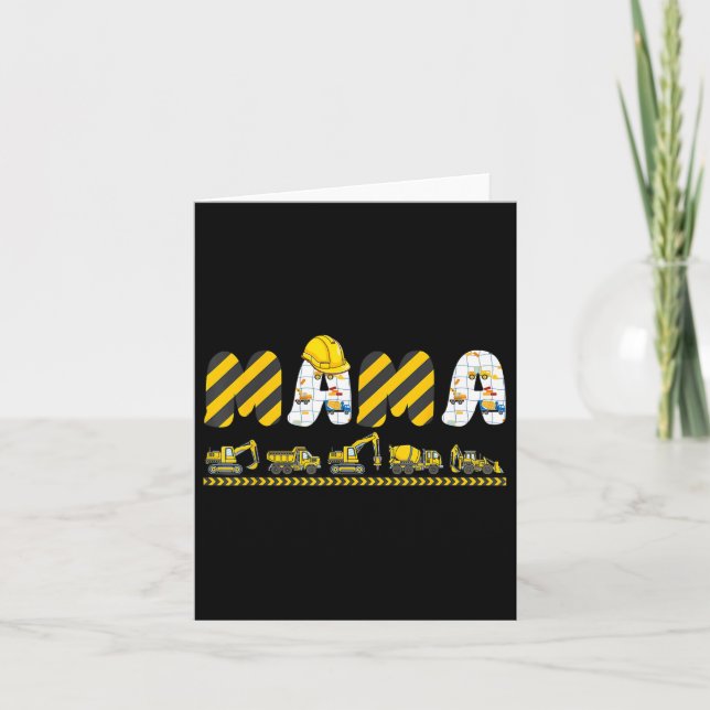Carte Maman Papa Construction Anniversaire maman Excavat (Devant)