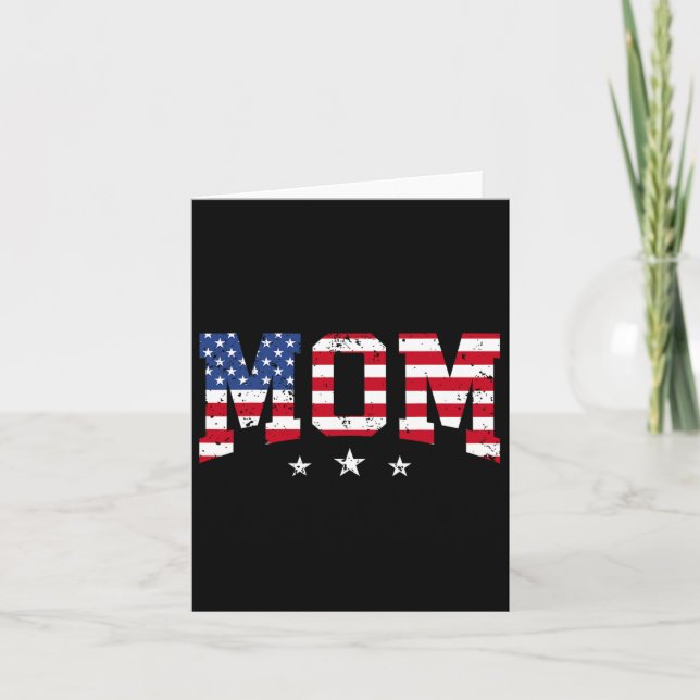 Carte Maman patriotique Usa Fête des mères Drapeau améri (Devant)