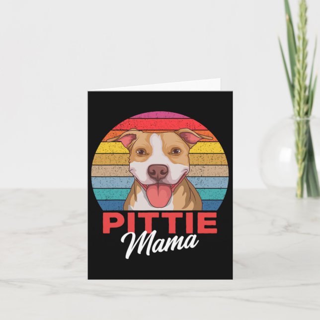 Carte Maman Pittie Mère de Pitbull Chien  (Devant)