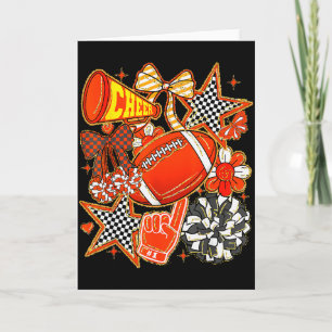 Carte Maman Pom-Pom Orange Cheerleader Jour de Match Che