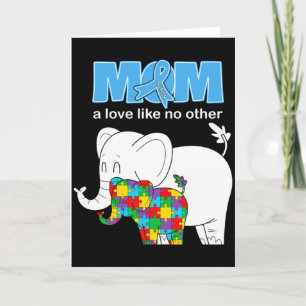 Carte Maman prise de conscience de l'autisme Amour Fière
