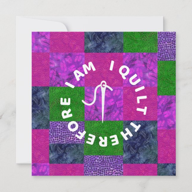 Carte Maman quilteuse grand-mère patchwork de tissu de q (Devant)