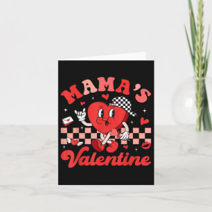 Carte Maman rétro groovy est ma Saint-Valentin Cœur mign
