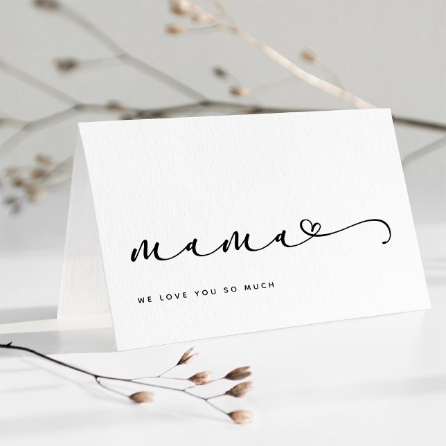 Carte Maman | Script chic et coeur avec photo (Créateur téléchargé)