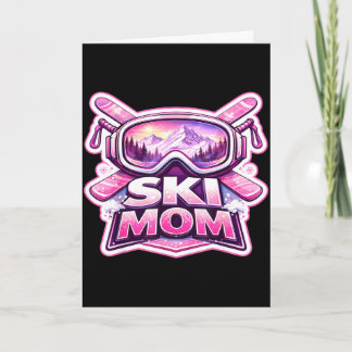 Carte Maman skieuse ski fête des mères maman skieuse hiv