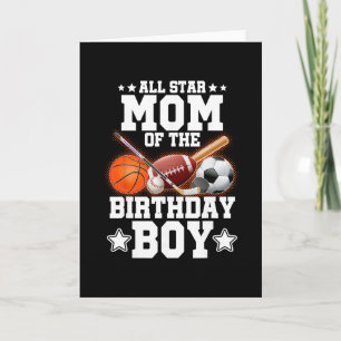 Carte Maman Star Du Garçon D'anniversaire Sketll Footbal