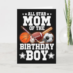 Carte Maman Star Du Garçon D'anniversaire Sketll Footbal