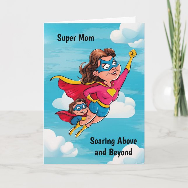 Carte Maman Super-héro Personnalisé (Devant)