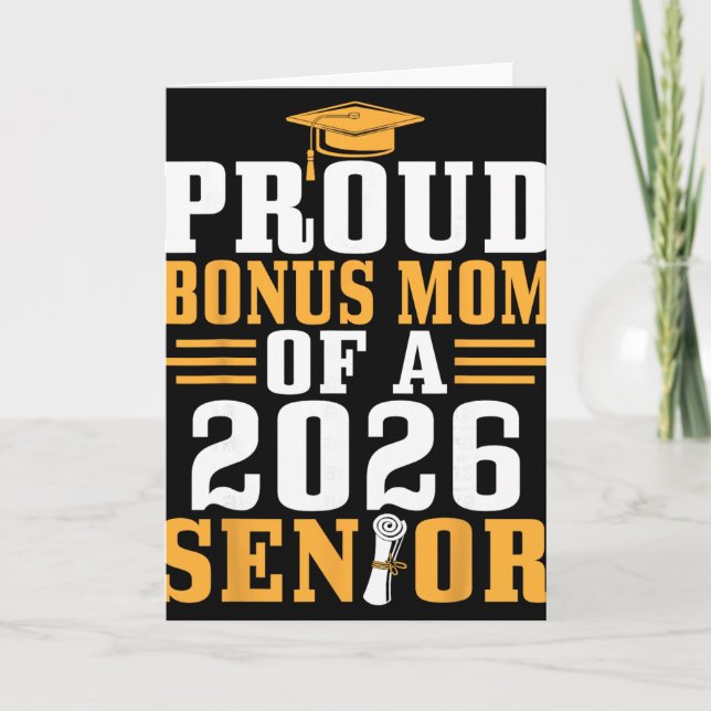 Carte Maman supplémentaire fière 2026 Diplôme de fin d'é (Devant)