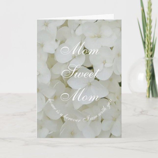 Carte Maman Sweet Maman ou ton texte Elégante Fleurs bla (Devant)