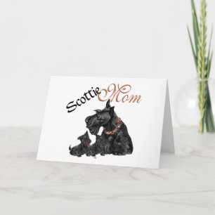 Carte Maman Terrier Écossais & ses chiots pour la fête d