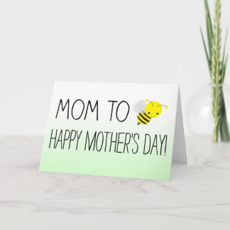 Carte Maman to Be, mignonne Bumblebee Fête des Mères