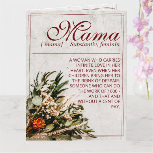 Carte Maman - tout simplement irremplaçable - Bouquet