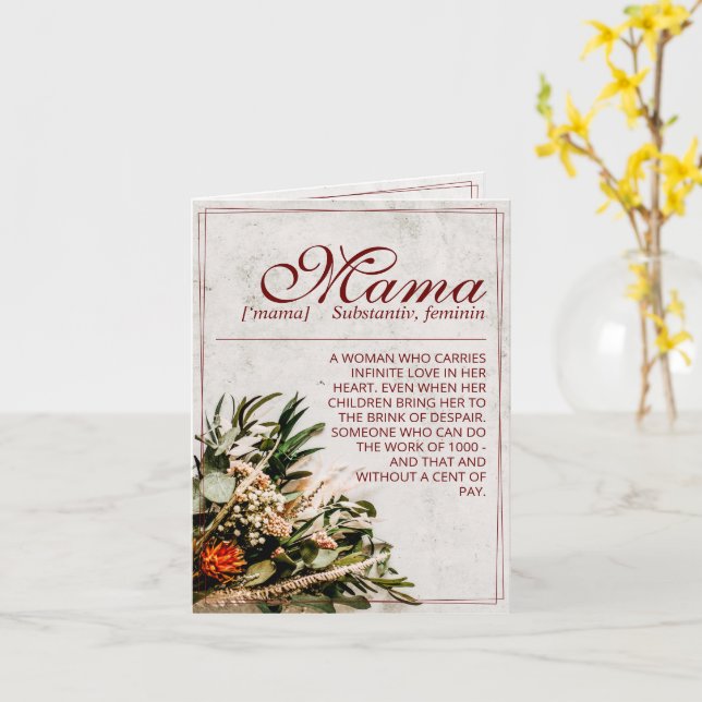 Carte Maman - tout simplement irremplaçable - Bouquet (Fleur jaune)