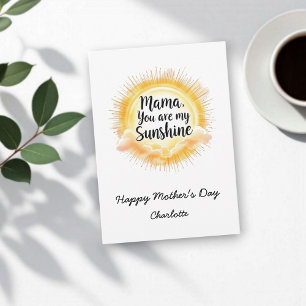 Carte Maman, tu es mon soleil Fête des Mères mignonnes